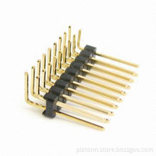 Pin Header with 0.8 to 2.54mm Pitch and 5.00 to 60.00mm Length, Pin with Brass